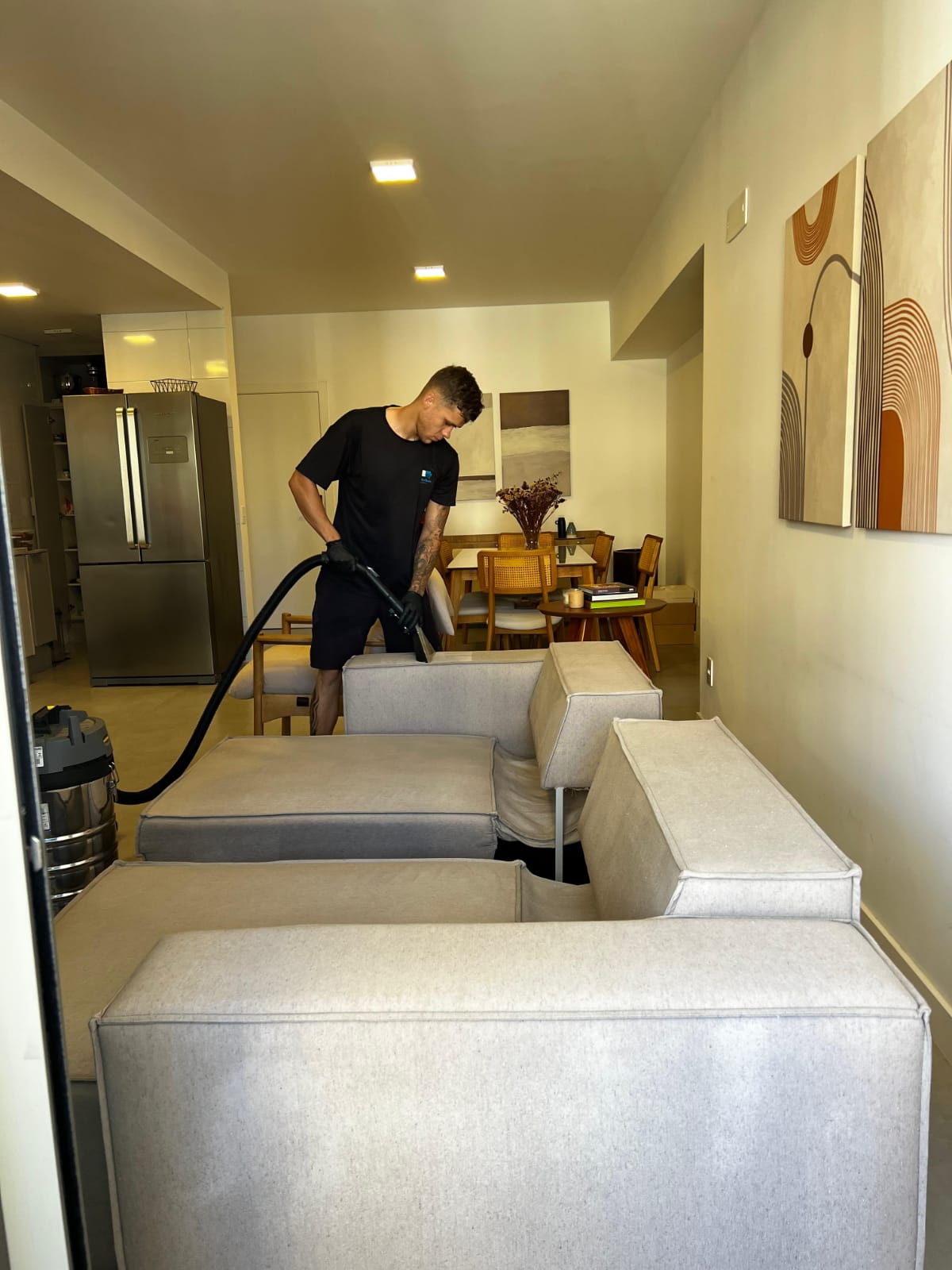Higienização de sofá em apartamento